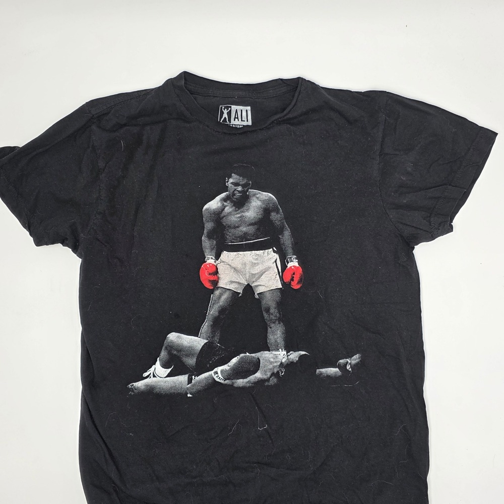 Muhammad Ali Iconic Boxing Graphic T Shirt Men's Black‎ Cotton Size Medium